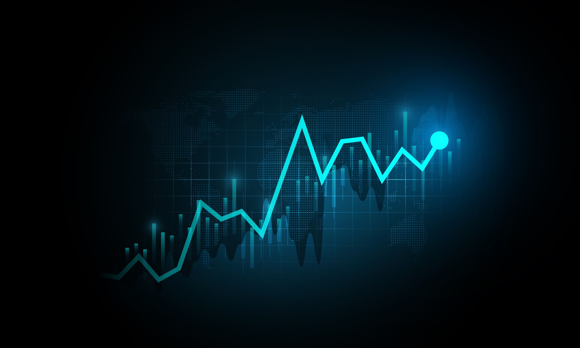 Graph background of financial technology stock market business analysis